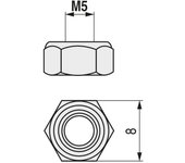 Tuerca hexagonal autoblocante din 985 inoxidable metrica m-12