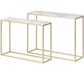 Adda Home - Set 2 Consolas de Metal y Mármol para Entrada y Decoración
