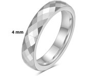 Fashion Tungsten Steel 4MM/6MM Ring for Women Cut Polygonal Diamond Couple Rings Wedding Party Jewelry and Accessories Wholesale