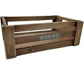 Tradineur - Caja de madera con asas "Wood Box" - Almacenamiento y organización - Caja Multiusos, Decoración, Herramientas, cocina, etc. - 26 x 16 x 9 cm - Color Marrón