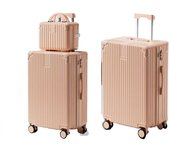 Juego de 3 Maletas de Viaje Set Trolley Abs Semirigidas con Cerradura Combinación 4 Ruedas Dobles 14" 20" 28"