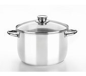 OLLA 30 CM MONIX CON TAPA DE VIDRIO / 7 LITROS / INOX