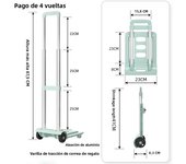 Folding Hand Truck Lightweight Dolly Foldable Luggage Cart With 2 Rotate Wheels Utility Cart With Adjustable Handle Trolleys