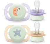 Philips Avent Chupete Silicona Ultra Start Noche Niña 0-2M 2 Unidades