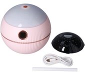 Humidificador esférico de 550 ml, minihumidificador portátil con proyección de estrellas para el hogar, dormitorio, carga USB, color rosa