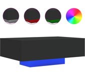 vidaXL Mesa de centro con luces LED 85x55x31 cm Blanco, Negro, Roble Sonoma Mesita de Salón o Comedor o Auxiliar Mesa de Café Meuble Salón