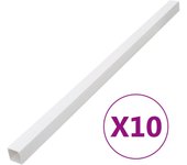 vidaXL Canaletas para Cables Cubiertas Gestiones de Cableado Canales Hogar PVC (10 unidades) Dimensiones 10 x 10 mm/ 10 m,  15 x 10 mm/ 10 m,  20 x 10 mm/ 10 m y mas