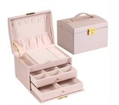1 Three-layer Large Capacity Beaded Pearl Necklace Bracelet Ring Box Necklace Box Watch Storage Box Jewelry Earrings Box 01