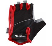GES | Guantes Cortos Evo Negro-Rojo - Guante profesional de verano de altas prestaciones técnicas.    Palma en Amara con impresiones de silicona para un agarre óptimo. Atoallado en el pulgar para