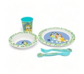 Set Vajilla Infantil Bluey 5 piezas (Stor)  Plato, Vaso, Cuenco y Cubiertos  Reutilizable, Apto para Microondas, Libre de BPA