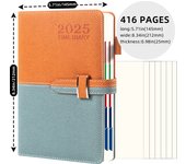 Agenda 2025 Vista semanal 21,2 x 14,5 cm, 416 páginas, Planes que prometen y sueños que se cumplen - Agenda Escolar con Organización Semanal，Bloc de notas empresarial elegante 2025