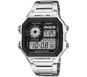 Reloj de Pulsera CASIO AE-1200WHD-1AV Digital para Hombre Color Plateado Correa Acero inoxidable AE1200WHD1A