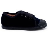 Pisamonas Zapatilla terciopelo cordón faya