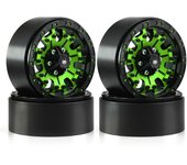 RS 4Pcs 1.9 Beadlock Wheel Rim Rubber Tire Set  for 1/10 RC Crawler TRX4 Axial SCX10&SCX10 II RBx10