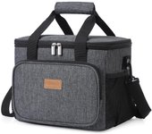 Large Lunch Bag 24-Can (15L) Insulated Lunch Box Soft Cooler Cooling Tote for Adult Men Women, Dark Gray