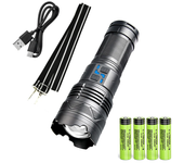 XHP360 300W Super Bright LED Flashlight Rechargeable Tactical Torch Long Zoom Outdoor Emergency Camping Lantern 18650 Battery