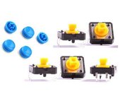 Kit de 5 Botones B3F Tecla Omron AZUL - Alta Calidad