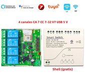 Tuya 5-32V 85-250V Zigbee RF 4CH 4 Channel Relay Module For Garage Door Switch Curtain Heater TV Motor Controller Courtyard Gate