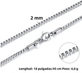 Vnox Basic Chain Necklaces for Men Never Fade Tone Stainless Steel Rolo Box Snake Chains Necklace 18-24 inch