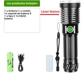 9500LM Most Powerful LED Flashlight White Laser Tactical Flash Light USB Rechargeable Torch Long Range Lamp Camping Lantern