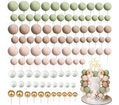 110pcs Mini Balloon Cake Topper Decoration Balls DIY Cake Insert Topper Baking Decor for Anniversary Graduation Birthday