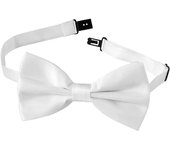 Pajarita de raso para disfraces, 100% poliéster, accesorio de carnaval, halloween, cosplay, fiestas, cumpleaños (Blanco, adulto, talla única)