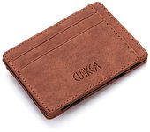 Men Ultra Thin PU Leather Mini Small Magic Wallet with Zipper Coin Pocket Purse Women Pouch Plastic Credit Bank Card Case Holder