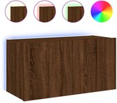vidaXL Mueble de TV de pared con luces LED 80x35x41 cm, Mueble de Salon, Mueble TV, Mueble TV salon, Mesa de TV, Mueble tele