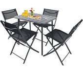 juego de 5 piezas juego de bistro mesa de comedor juego de jardín juego de balcón silla mesa plegable jardín camping Sumila 80x55