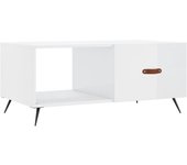 vidaXL Mesa de centro madera contrachapada 90x50x40 cm Blanco, Negro, Blanco brillante Mesita de Salón o Comedor o Auxiliar Mesa de Café Meuble Salón