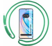 Funda Colgante Transparente para Huawei Honor X8a con Cordon Verde Agua