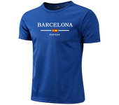 Barcelona Hot Sale Men's Summer Sports T-shirt High Quality Breathable Quickdry Tee Male Versatile Marathon Fitness Football Top