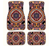 Car Foot Mats Universal Bohemian Style Car Foot Mats Carpet 4 Pieces Dirty Resistant Front and Rear Mats Set Car Accessories