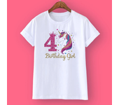 Unicorn Birthday Shirt 1-12 Birthday T-Shirt  Wild Tee Girls Party T Shirt Unicorn Theme Clothes Kids Gifts  Fashion Tops Tshirt