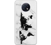 Funda compatible con Xiaomi Redmi Note 9T 5G - Be Unique Funda Gel mármol mapa negro