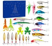 Calendar de Adviento de Pesca, 24 juegos, 2023, hatbres Adultos, adolescentes y niños, Calendar de Adviento de Señuelos de Pesca, 100% Nuevo