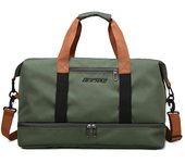 Bolsa de viaje, Bolsa de deporte con compartimento para zapatos, Diseño de gran Aperture, Verde