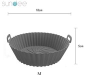 Air Fryer Oven Silicone Baking Tray Reusable Pizza Fried Chicken Basket Silicone Molds for Air Fryer Grill Pan Accessories Tool