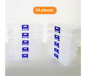 5pcs Transparent Lockable Empty Box, Rectangular Plastic Storage Box, PP Packaging Parts Box, Stationery Storage Box With Lid