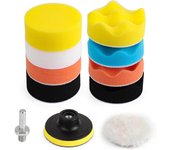Kit de 11 almohadillas de pulido de 80 mm para pulir con broca M10, almohadillas de pulido de lana para pulir, esmerilar y encerar automóviles