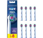 Oral-B Pro 3D White Recambios para Cepillo de Dientes Eléctrico, Pack de 8 Cabezales, Blanco