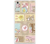 Tumundosmartphone Funda Gel Tpu para Huawei P8 Lite Diseño Sellos Dibujos