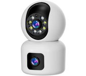 IPSDI Cámara Vigilancia WiFi Interior 1080HP FULL HD 360° Cámara de Seguridad, Doble Lente, Visión Nocturna, Seguimiento Automatico, Detección de Movimiento, Onvif,Audio Bidireccional para Bebé/Mascotas