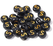 100-500PCS Acrylic Black Gold Color A-Z 26 Letter Beads Round Shape Alphabe Beads for Jewelry Making DIY Bracelet Accessories