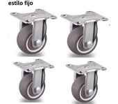 4Pcs Furniture Casters 360° Swivel Universal Heavy Soft Rubber Mute Wheel for Platform Trolley Chair Household Accessories