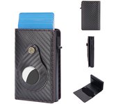 RFID Side Push Aluminum Box Pop-Up Card Bag New Carbon Fiber Money Clip Twill Men's Short Wallet