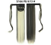 Synthetic Long Straight Wrap Around Clip In Ponytail Hair Extension For Women 22inch Heat Reistan Pony Tail Fake Hair budabuda