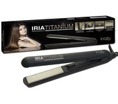 Italian Design - Plancha de Pelo de Titanio Iria Titanium con Placas de Titanio, Temperatura Máxima de 210º, Indicador LED de Encendido, Cable con Giro 360º - Alisado Perfecto y Duradero en Todo Tipo de Cabellos - Dimensiones 28 x 3 x 3,5 cm