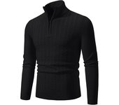 New Men's Pullover Warm Solid Color Half Zipper Sweater V-neck Long Sleeve Sweatwear Men's Knitted Sweatshirts Winter Top