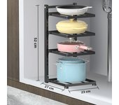 Kitchen Organizer Rack Adjustable Pot Cabinet Rack Holder Multi-layer Home Frying Pan Holder Pot Bowl Storage Racks Dropshipping